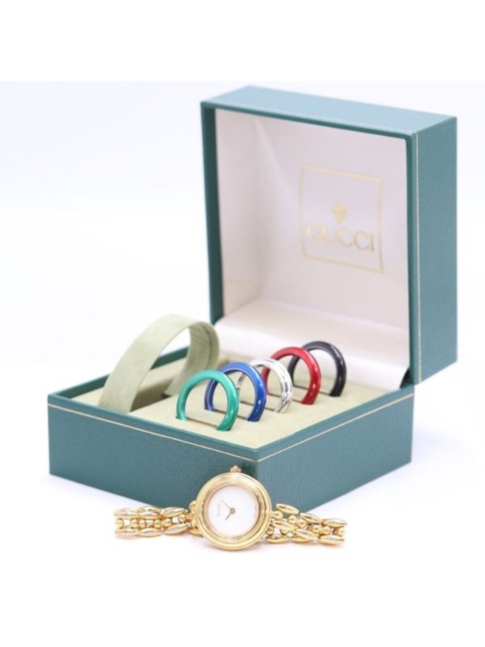 Gucci Box with Replacement Bezel 11/12.2 Changed Bangle Watch White Dial